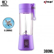 Mini Liquidificador 6 Lâminas Recarregável USB KP-TA01 Knup - Lilás